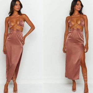 Taylor Copper Maxi Dress - Beginning Boutique - NEW